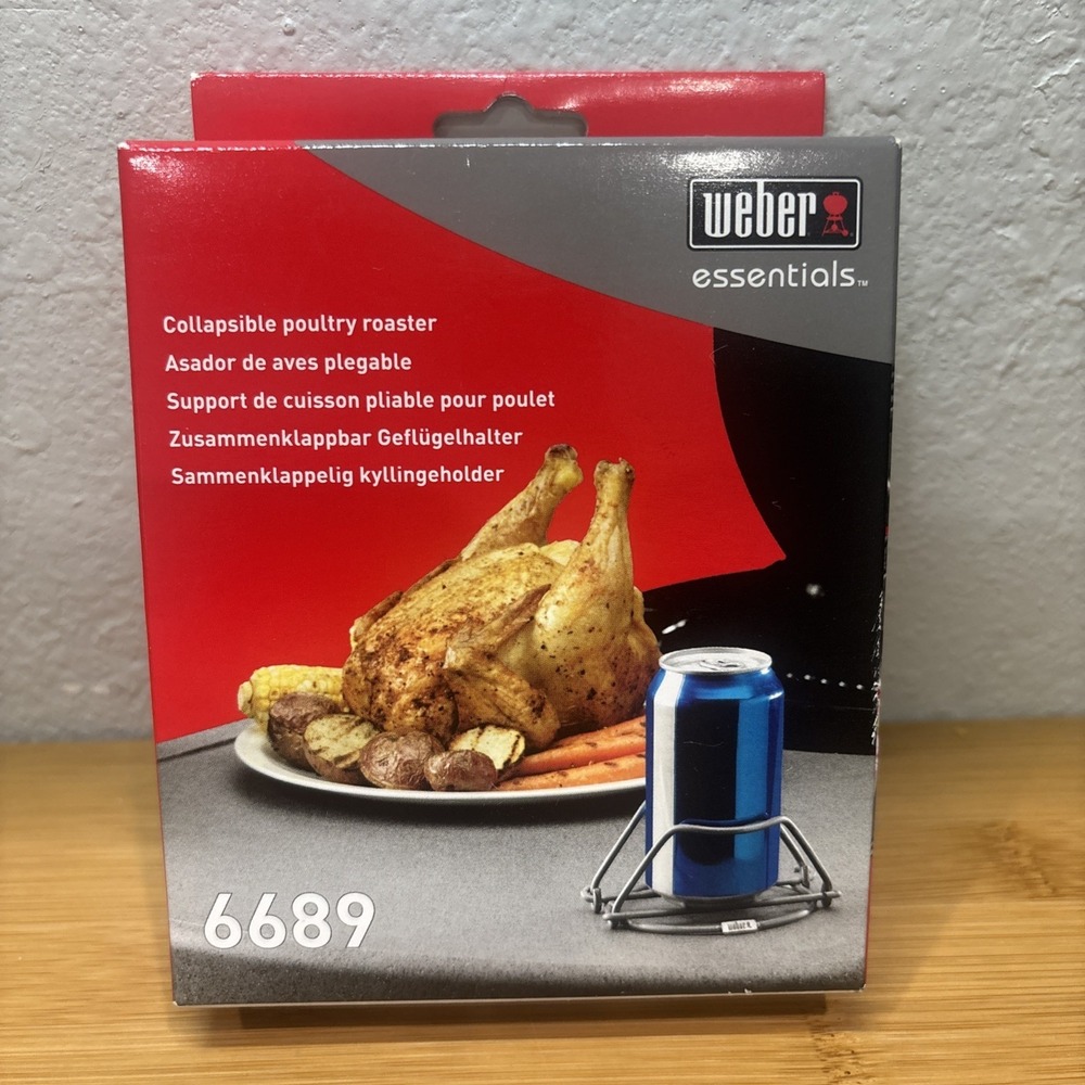 Weber Grill‎ 6689 Folding Beer Can Chicken Stand Collapsible Grilling Roaster